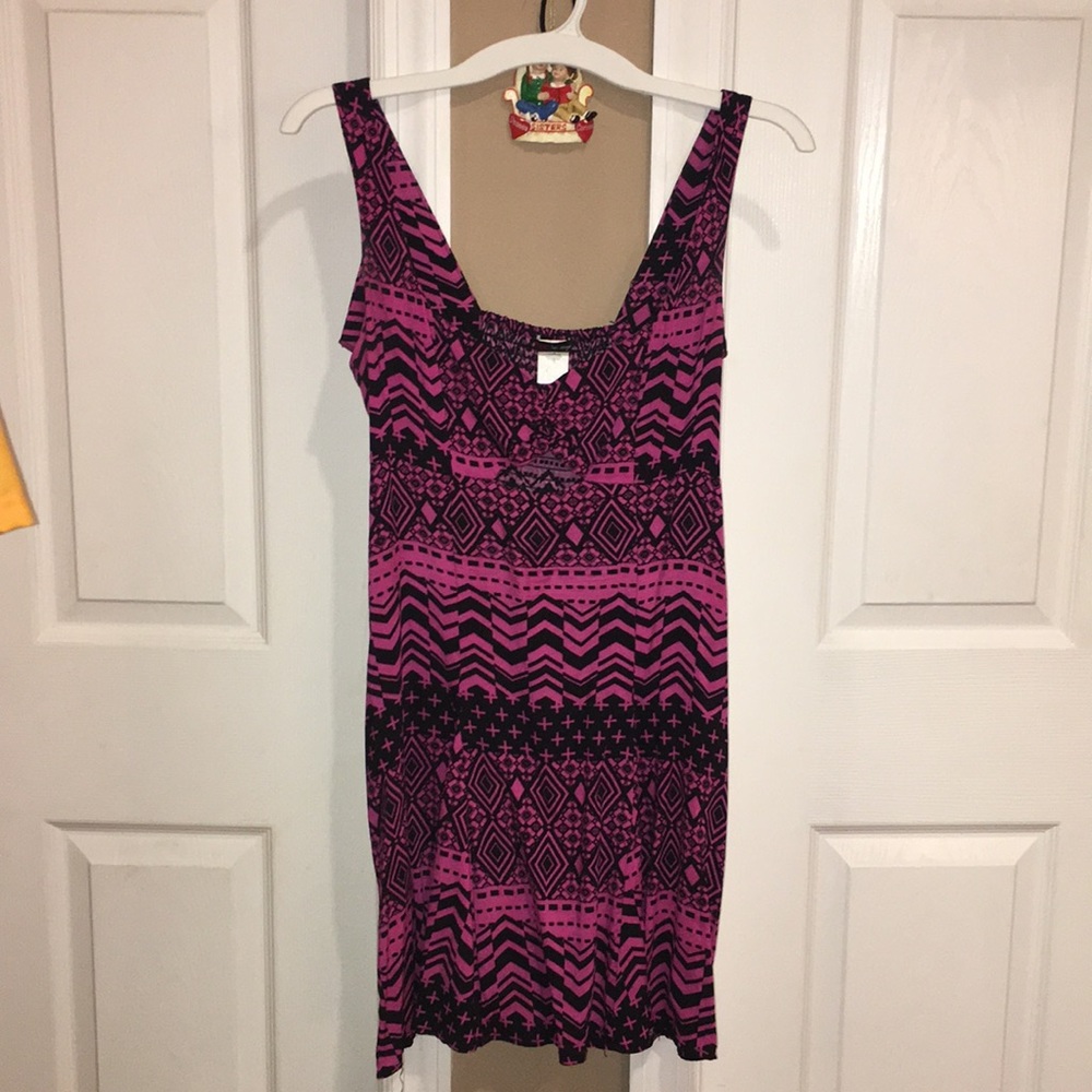 Pink and black funky design dress
